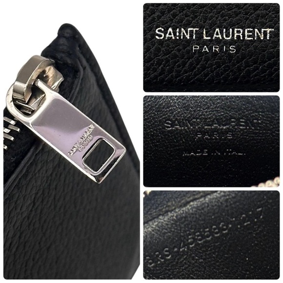Saint Laurent Textured Black Card Holder - Picture 6 of 7